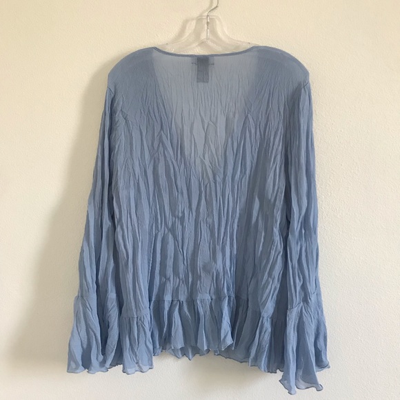 ♥️sold♥️Sky Blue Crinkled Ruffle Dress Up - Picture 7 of 9